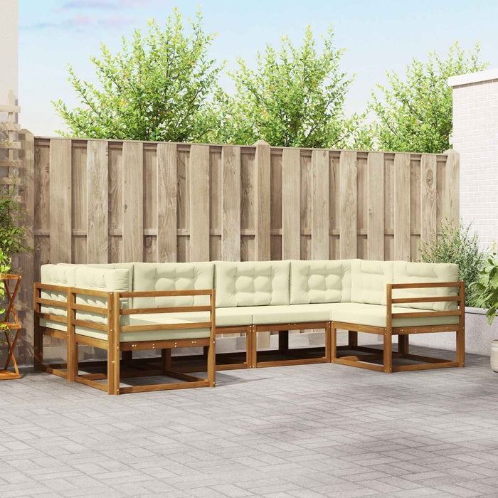 Set de canapele de exterior cu pernă 6 pcs Natural și Crem - WALTI WALTI