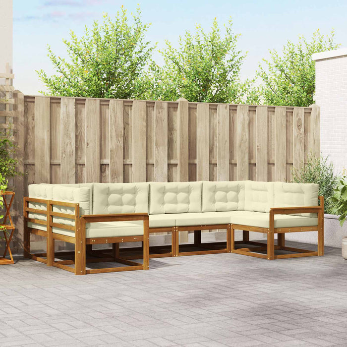 Set de canapele de exterior cu pernă 6 pcs Natural și Crem - WALTI WALTI