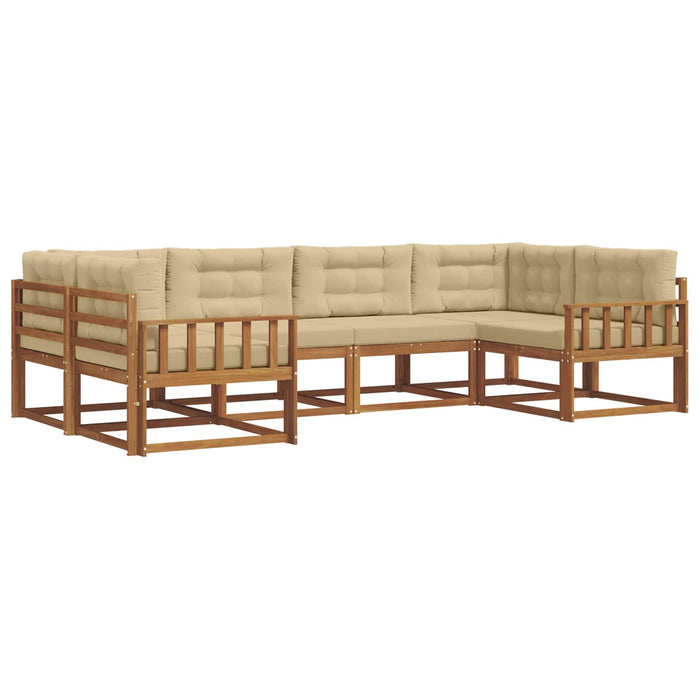 Set de canapele de exterior cu pernă 6 pcs Natural și Bej WALTI