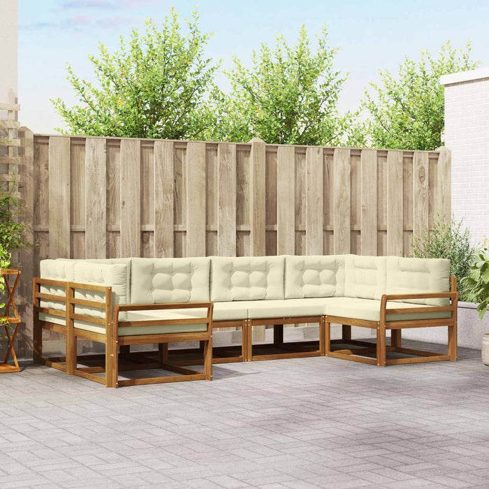 Set de canapele de exterior cu pernă 6 pcs Natural și Crem - WALTI WALTI