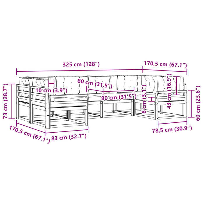 Set de canapele de exterior cu pernă 6 pcs Natural și Crem - WALTI WALTI