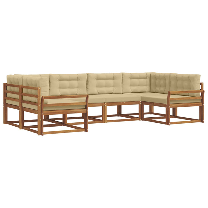 Set de canapele de exterior cu pernă 6 pcs Natural și Bej WALTI