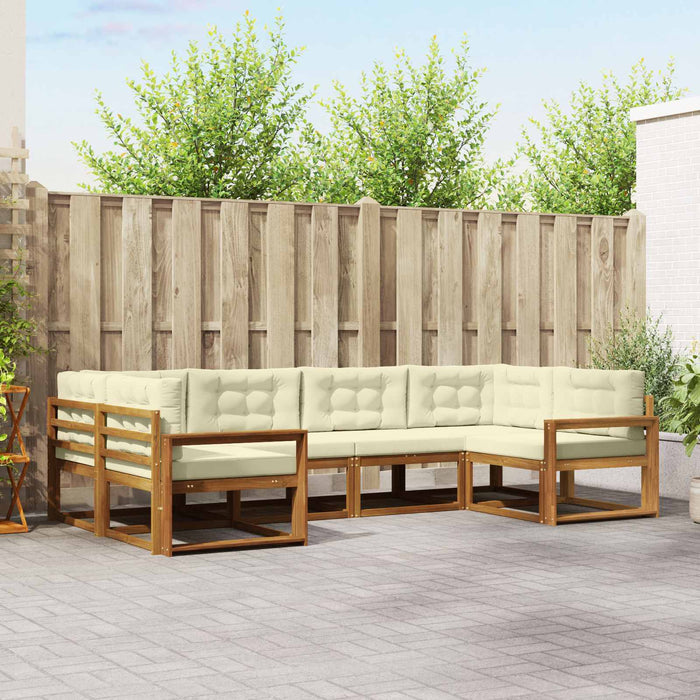 Set de canapele de exterior cu pernă 6 pcs Natural și Crem - WALTI WALTI