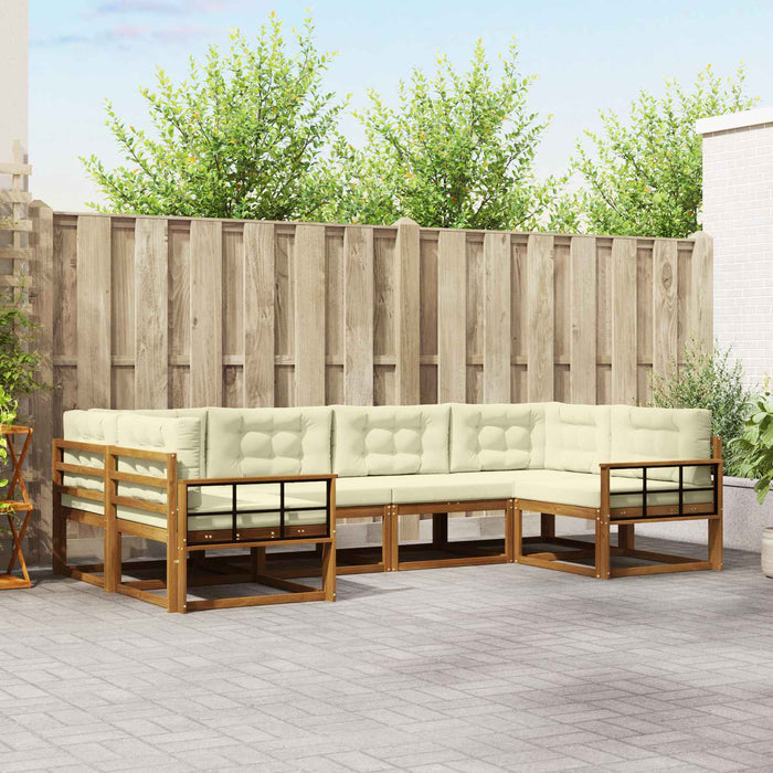 Set de canapele de exterior cu pernă 6 pcs Natural și Crem - WALTI WALTI