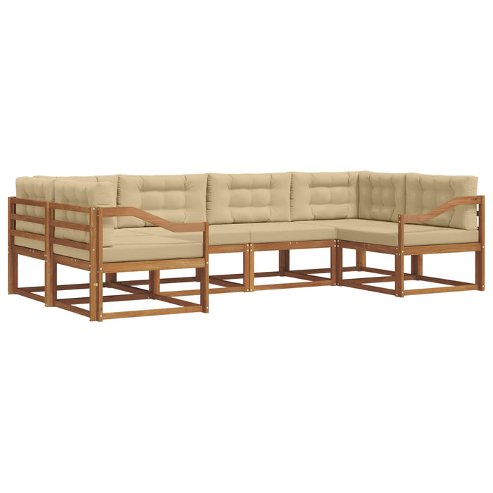 Set de canapele de exterior cu pernă 6 pcs Natural și Bej WALTI