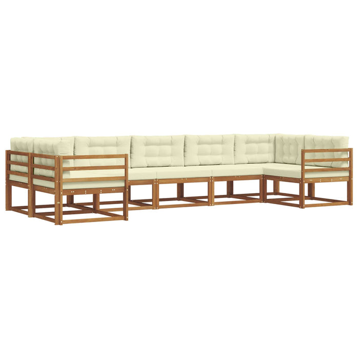 Set de canapele de exterior cu pernă 7 pcs Natural și Crem - WALTI WALTI
