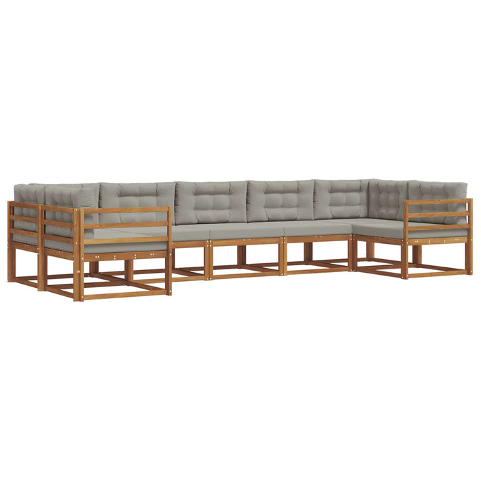 Set de canapele de exterior 7 pcs Gri natural și deschis WALTI