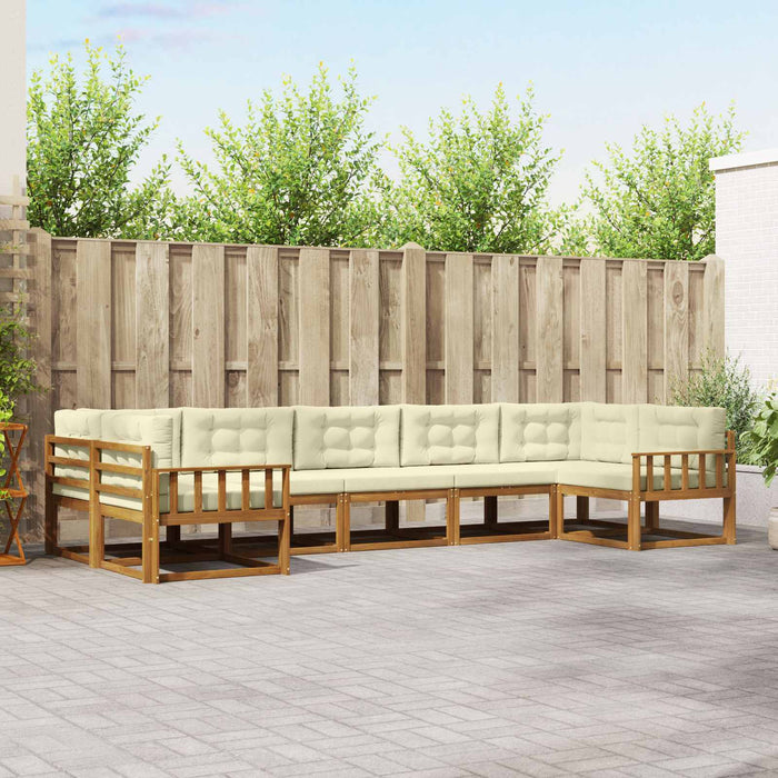 Set de canapele de exterior cu pernă 7 pcs Natural și Crem - WALTI WALTI