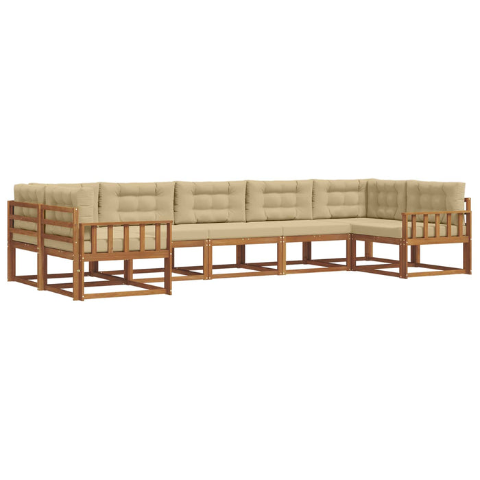 Set de canapele de exterior cu pernă 7 pcs Natural și Bej WALTI