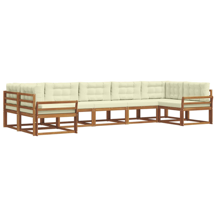 Set de canapele de exterior cu pernă 7 pcs Natural și Crem - WALTI WALTI