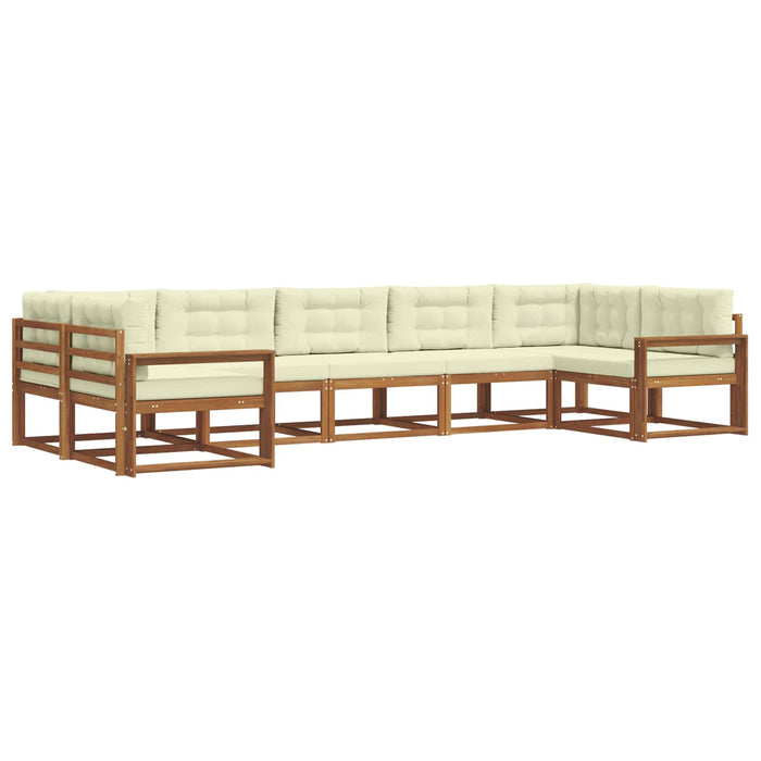 Set de canapele de exterior cu pernă 7 pcs Natural și Crem - WALTI WALTI