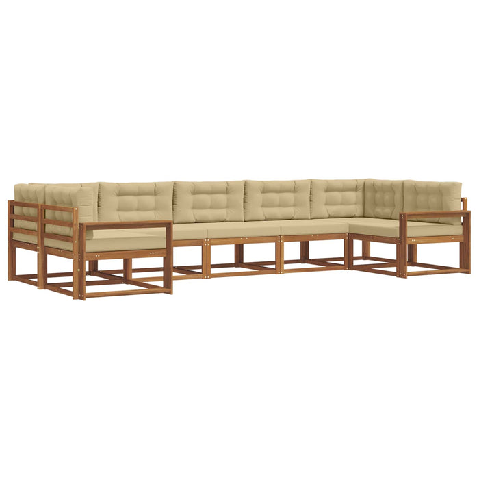 Set de canapele de exterior cu pernă 7 pcs Natural și Bej WALTI