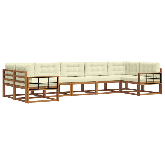 Set de canapele de exterior cu pernă 7 pcs Natural și Crem - WALTI WALTI
