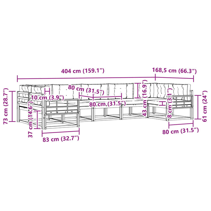 Set de canapele de exterior cu pernă 7 pcs Natural și Antracit WALTI