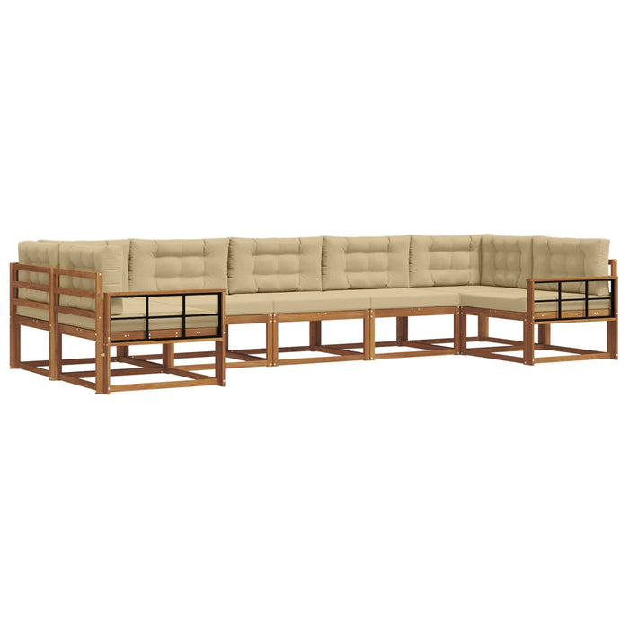 Set de canapele de exterior cu pernă 7 pcs Natural și Bej WALTI