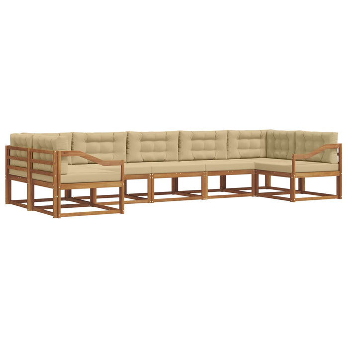 Set de canapele de exterior cu pernă 7 pcs Natural și Bej WALTI