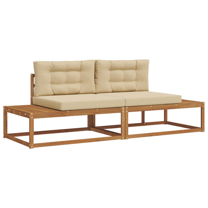 Set de canapele de exterior cu pernă 2 Bucată Natural și Bej - WALTI WALTI