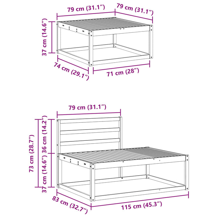 Set de canapele de exterior natural Lemn Solid de Acacia - WALTI WALTI