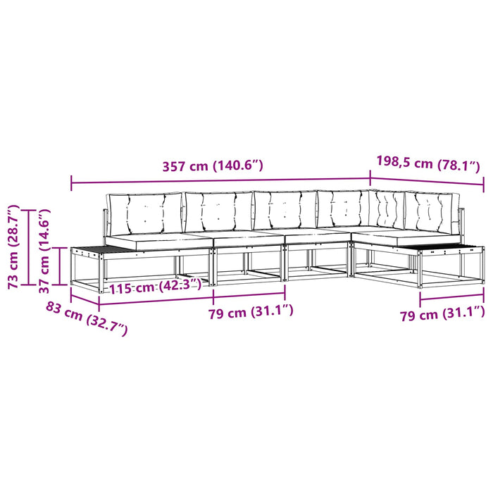 Set de canapele de exterior 6 Bucată Natural și Antracit - WALTI WALTI