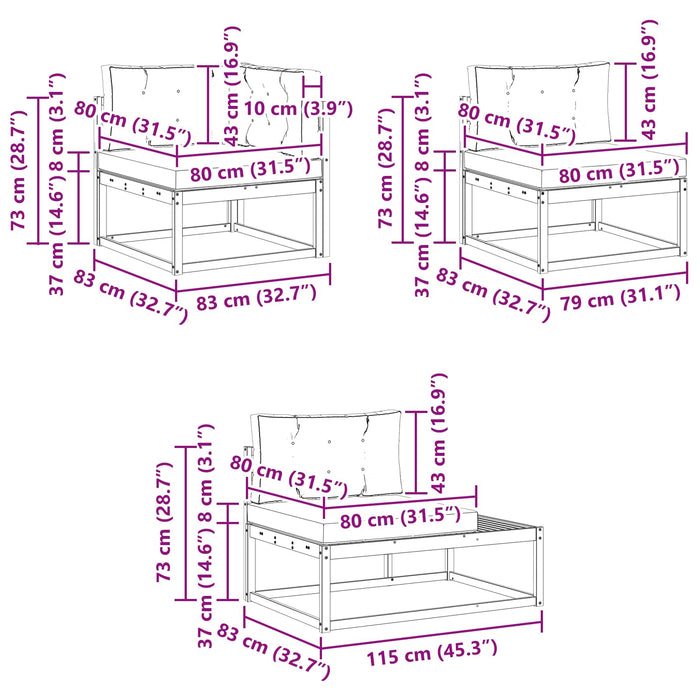 Set de canapele de exterior 6 Bucată Natural și Antracit - WALTI WALTI
