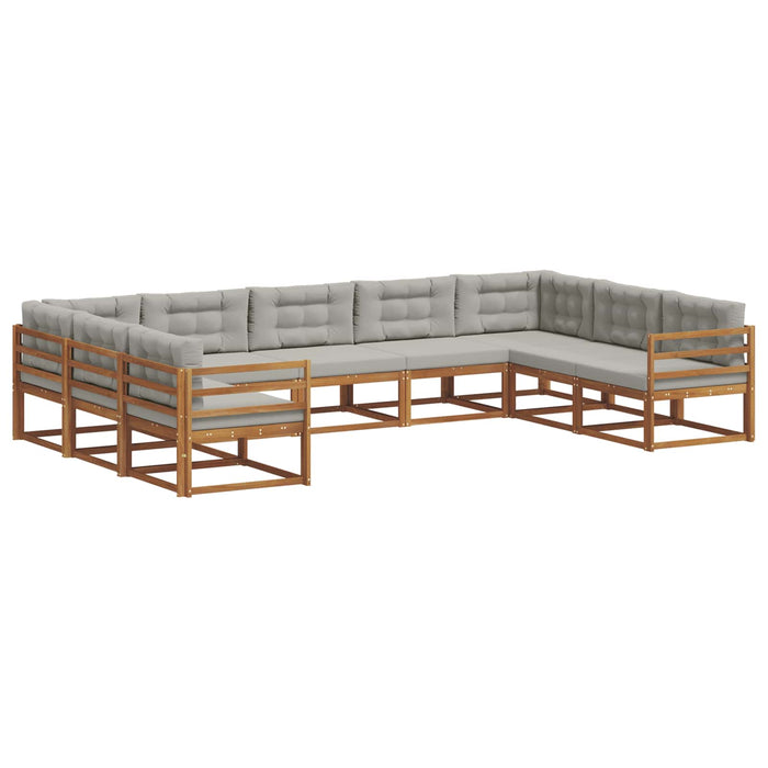 Set de canapele de exterior 9 pcs Gri natural și deschis WALTI