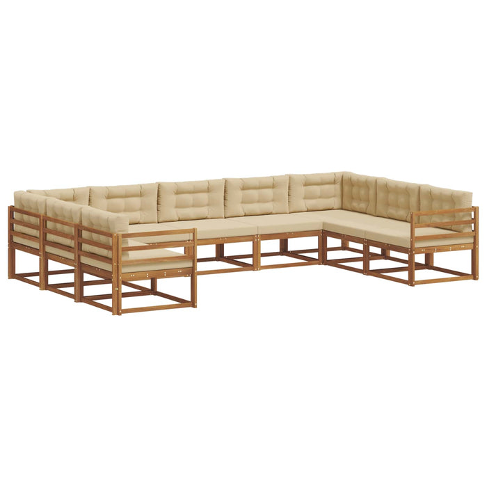 Set de canapele de exterior cu pernă 9 pcs Natural și Bej WALTI