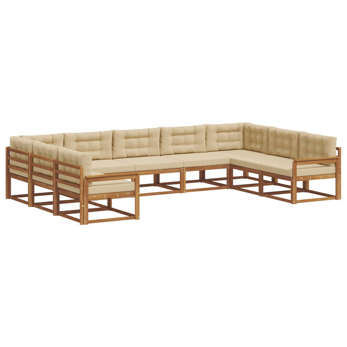 Set de canapele de exterior cu pernă 9 pcs Natural și Bej - WALTI WALTI