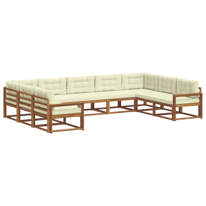 Set de canapele de exterior cu pernă 9 pcs Natural și Crem WALTI