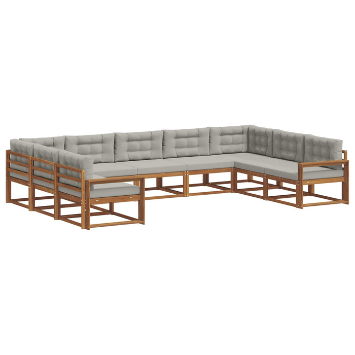 Set de canapele de exterior 9 pcs Gri natural și deschis WALTI