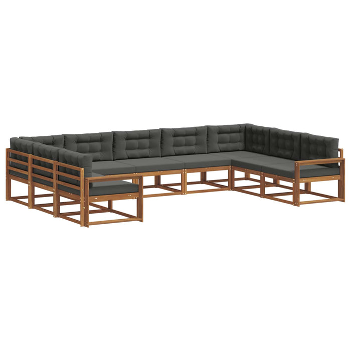 Set de canapele de exterior cu pernă 9 pcs Natural și Antracit WALTI