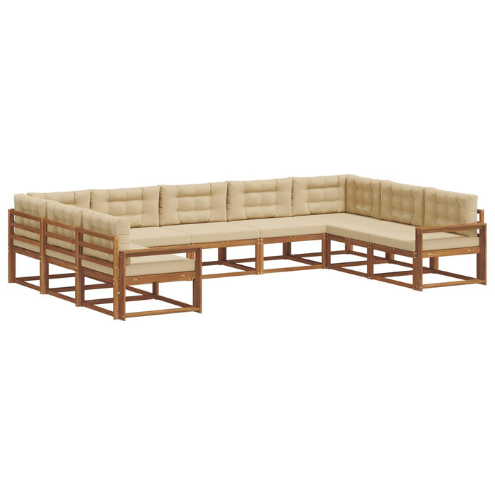 Set de canapele de exterior cu pernă 9 pcs Natural și Bej - WALTI WALTI