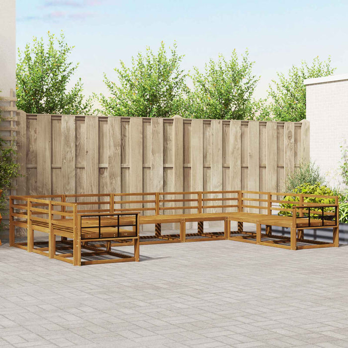 Set de canapele de exterior 9 pcs natural Lemn Solid de Acacia WALTI