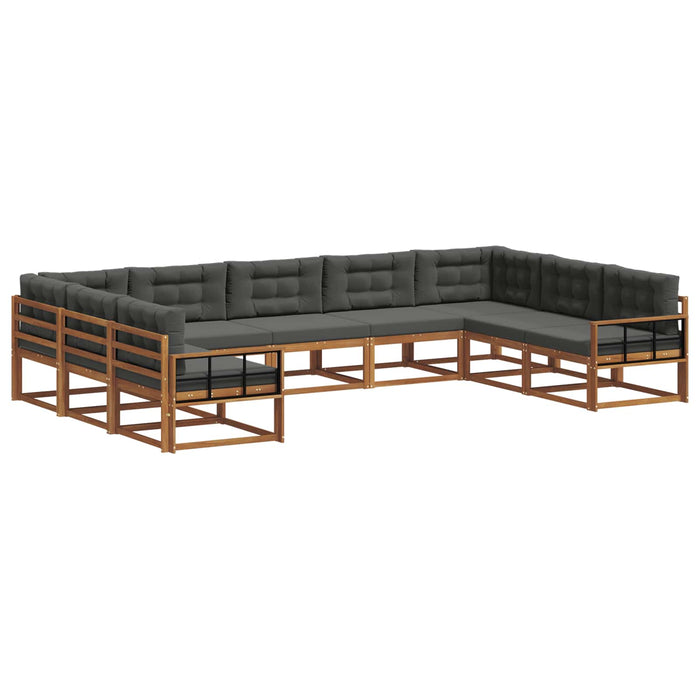 Set de canapele de exterior cu pernă 9 pcs Natural și Antracit WALTI