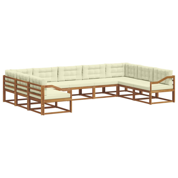 Set de canapele de exterior cu pernă 9 pcs Natural și Crem WALTI