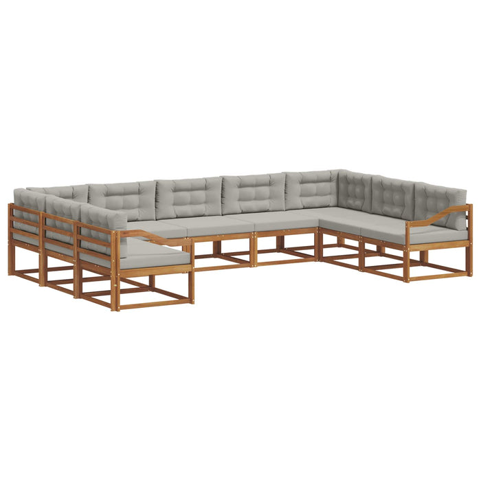 Set de canapele de exterior 9 pcs Gri natural și deschis WALTI