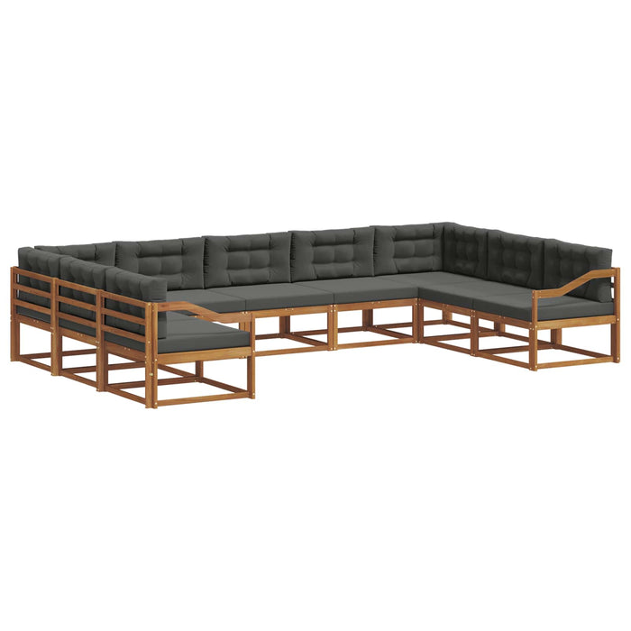 Set de canapele de exterior cu pernă 9 pcs Natural și Antracit WALTI