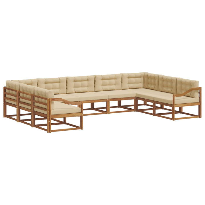 Set de canapele de exterior cu pernă 9 pcs Natural și Bej WALTI