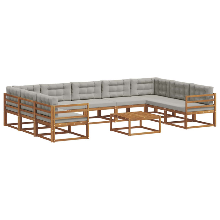 Set de canapele de exterior 10 pcs Gri natural și deschis WALTI