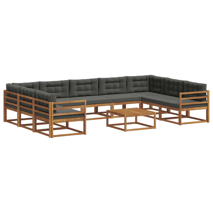 Set de canapele de exterior cu pernă 10 pcs Natural și Antracit WALTI