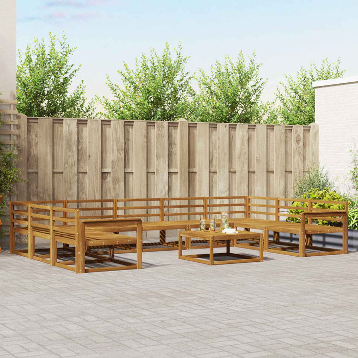 Set de canapele de exterior 10 pcs natural Lemn Solid de Acacia WALTI