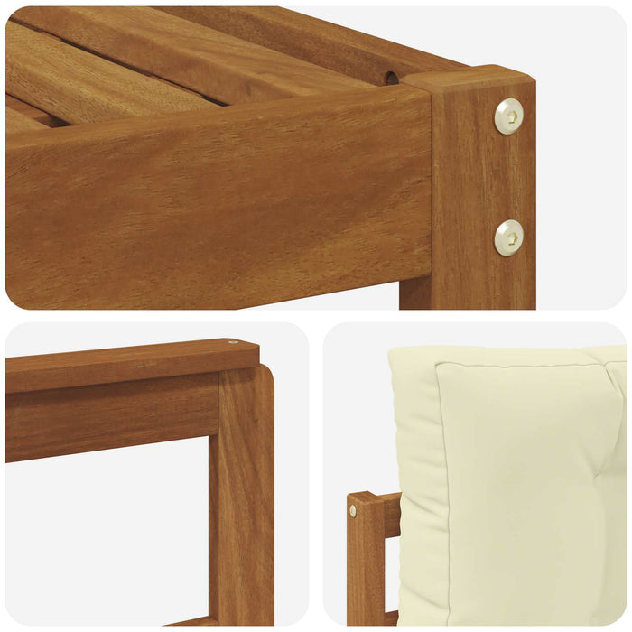 Set de canapele de exterior cu pernă 10 pcs Natural și Crem WALTI