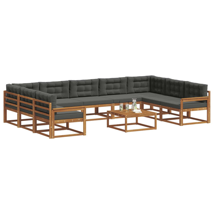 Set de canapele de exterior cu pernă 10 pcs Natural și Antracit WALTI