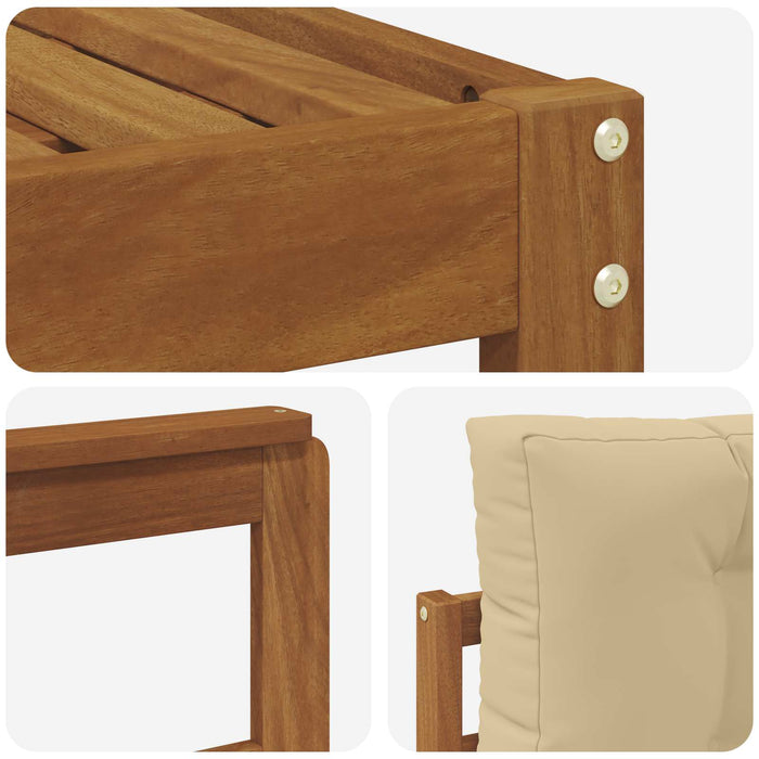 Set de canapele de exterior cu pernă 10 pcs Natural și Bej WALTI