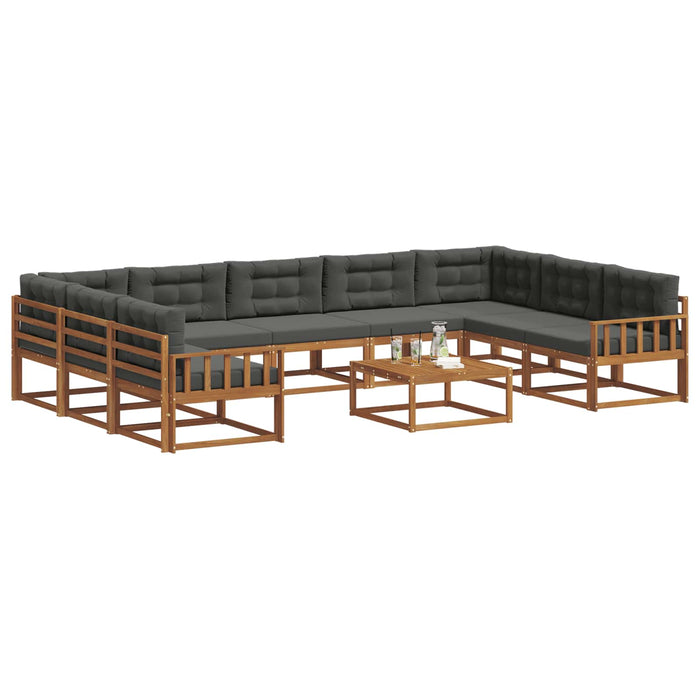 Set de canapele de exterior cu pernă 10 pcs Natural și Antracit WALTI