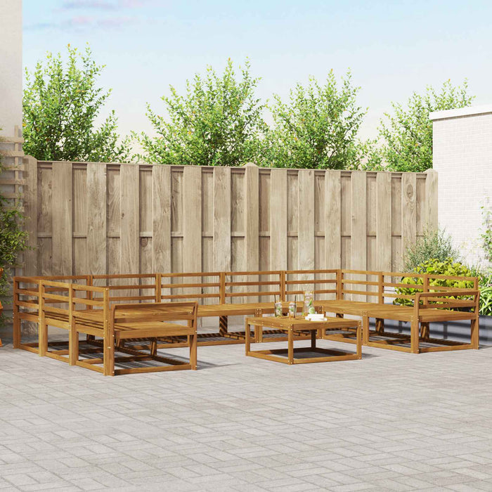 Set de canapele de exterior 10 pcs natural Lemn Solid de Acacia WALTI