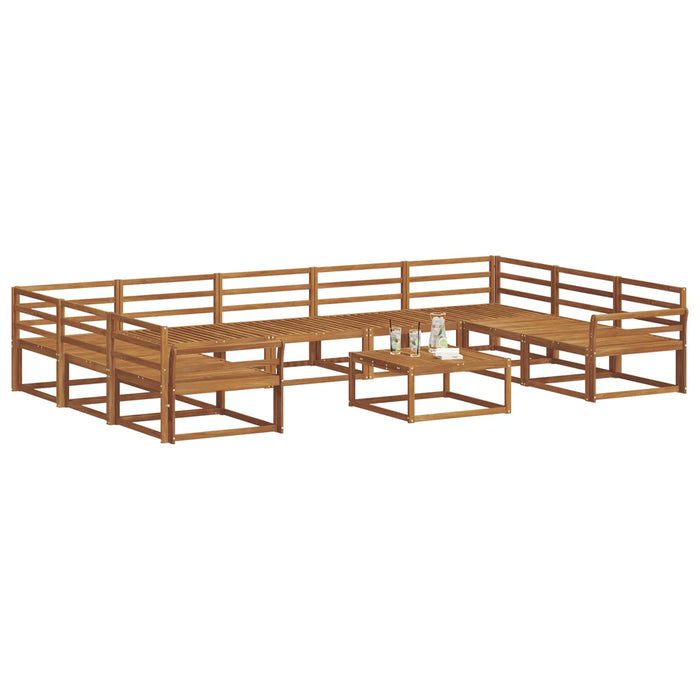 Set de canapele de exterior 10 pcs natural Lemn Solid de Acacia WALTI