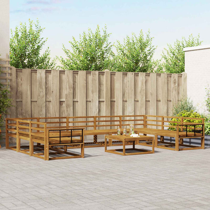 Set de canapele de exterior 10 pcs natural Lemn Solid de Acacia WALTI