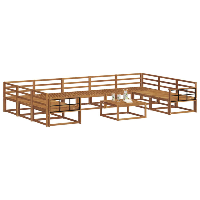 Set de canapele de exterior 10 pcs natural Lemn Solid de Acacia WALTI