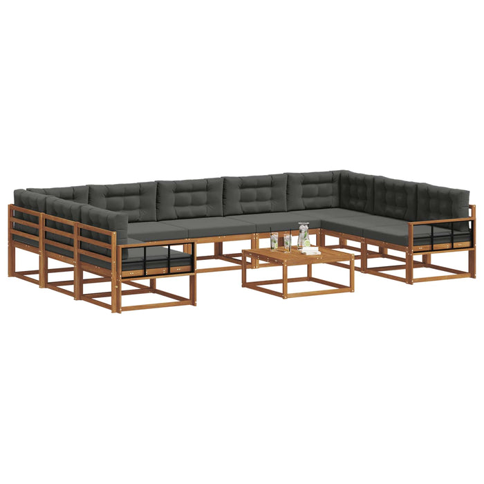 Set de canapele de exterior cu pernă 10 pcs Natural și Antracit WALTI