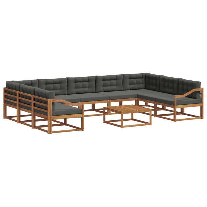 Set de canapele de exterior cu pernă 10 pcs Natural și Antracit WALTI